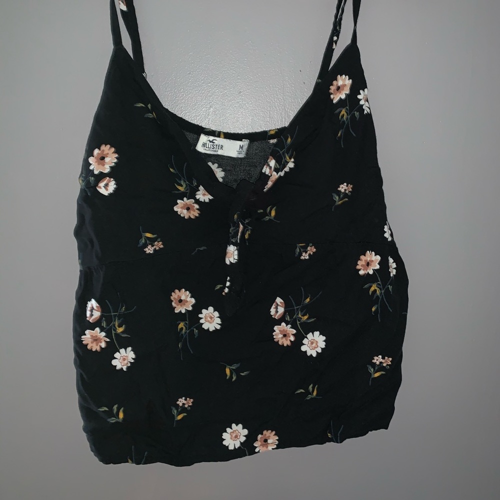 Tie front floral babydoll tank